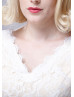 V Neck Scalloped Lace Short Prom Dress